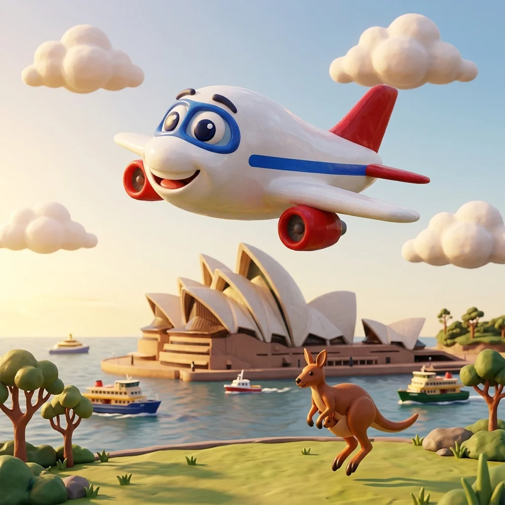 Jumbo near Sydney Opera House