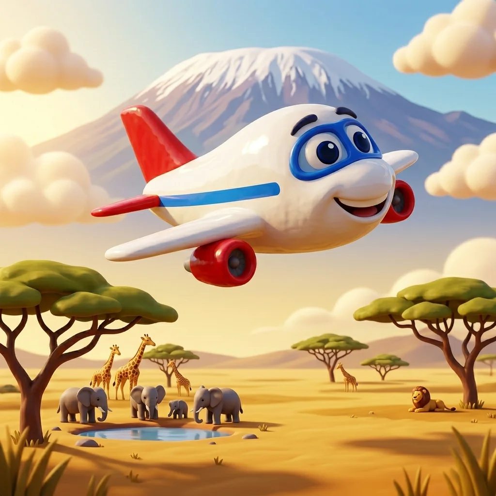 Jumbo over Mount Kilimanjaro