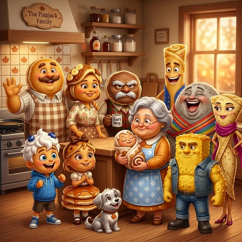 Perfect pancake family portrait